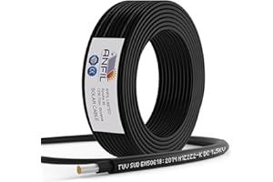 Cavo di Prolunga Solare ANFIL® 6mm² – Cavo per Pannelli Solari Fotovoltaici Rosso e Nero – 1800V DC – Doppio Isolamento, Alta Qualità, Resistente ai Raggi UV e alle Intemperie (Nero, 10m)