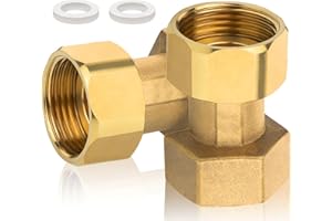 TOOLKNIGHT 2 Stück Messing Beweglich Verschraubung Durchgang, 3/4 Zoll Doppelverschraubung Zapfhahnverschraubung, 3/4" IG x IG Messing Verschraubung Durchgang mit Dichtung, DN20, für Wasserinstallationen
