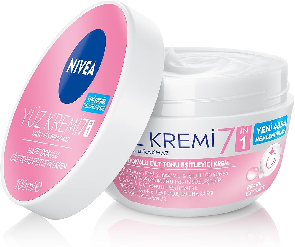 NIVEA Cilt Tonu Eşitleyici Su Bazlı Nemlendirici Yüz Kremi 100 ml, Aydınlatıcı,Makyaj Bazı