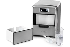 Klarstein Eiswürfelmaschine Klein, 2,1 Liter Eiswürfelbereiter, Eiswürfelmaschine für 12 kg Eiswürfel in 3 Größen, Schnelle Mini-Eiswürfelmaschine, Eiswürfelbereiter mit Leichter Reinigung