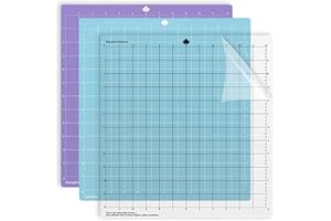 ZINUEEN Confezione da 3 tappetini da taglio autoadesivi per Silhouette Cameo 4/3/2/1, 12 x 12 pollici, con ampia gamma di adesivi, tappetini da taglio antiscivolo, per Silhouette Cameo Vinyl Craft