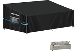 SIMPHAUS Funda Sofá 3 Plazas Exterior Funda para Sofa Jardin Funda Sofa Jardin Exterior 3 Plazas Impermeable Fundas Impermeables para Muebles de Jardin Anti UV 420D Tela Oxford 205x85x81/61cm