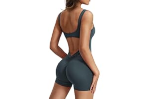 ZAAYO Damskie spodenki treningowe seksowne bez pleców, na siłownię, do jogi, ze stretchem, eleganckie