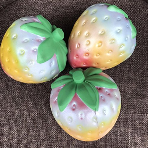 Mobile Phone Charms Soft Toys, Bestow 1PC Rainbow Strawberry Slow Rising Squishy Super Jumbo Scented Stress Relief Toys For Kids And Adults (Multicolor)