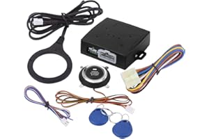 SUUONEE Keyless Push Start, Motorrad Diebstahlsicherung Alarmanlage Fernbedienung Autoalarm Motor Push Stop Start Taste Starter verriegeln Zündung Keyless Entry