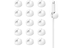 leizhan 15 st kabelsladdsklämmor, vit förlängningssladd rulle. mini magnetisk kabelhållare för nattduksbord, självhäftande ka