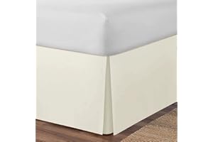 DRIMEE Cubre Canape Cama Canape Cama Falda Gota Extra Volante Falda de Cama de Colcha 120/140/150/180CM Plisado Hoja del Lecho de Polvo Base Valance,Creme,120 * 200+35cm