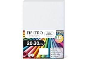 m-office Feutrine Loisir Créatif, Feutrine de Couleurs, Douce et Flexible, Matériau pour Couture, Tissus Patchwork, Idéale pour Projets DIY, Artisanat ou Décoration, 20x30cm (Blanc, 10 pcs)