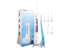 YOOY Idropulsore Dentale, Irrigatore Orale Professionale,Con 5 Ugelli E 3 Modalità, Pulisce Efficacemente i Denti, Ricarica USB, Adatto Per La Casa E Il Viaggio Water Flosser