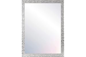 CHELY INTERMARKET, Espejo de Pared Cuerpo Entero 60x80cm (67,5x87,5cm)/Plata-Plateada/Mod-144, Ideal para peluquerías, salón, Comedor, Dormitorio y oficinas. Fabricado en España. Material de Madera.