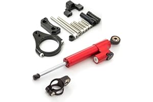 NICEDOLL Amortisseur de direction pour scooter Kugoo G-booster CNC - Stabilisateur de direction de moto - 50 mm - Kit de support de montage - Rouge