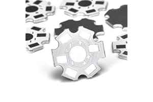 CHANZON 25pcs 1W 3W 5W LED Heat Sink (2 pin White) Aluminum Base Plate Panel PCB Circuit Board Substrate 20mm Star DIY Heat Sink Cooling for COB High Power LED Chips Lamp Beads 1/3/5 Watt