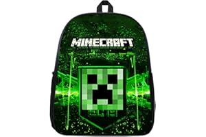 OBLRXM Mochilas Infantiles, Mine-craft Mochila Infantil, Mochila de Creeper para Niños, Mochila infantil para niños y niñas, impermeable, diseño de Mine-craft