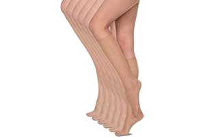 Annes styling Calcetines de mujer Hasta la rodilla 15 DEN Sin presión Ligeros y cómodos Todos los días Material liso Talla única Seis pares Sheena15