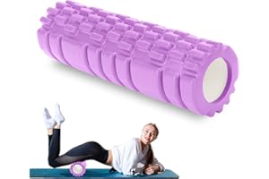 OAKENCREST Foam Roller Rullo Massaggio Muscolare per Alleviare le Tensioni Muscolari e il Sollievo Dalla Pressione Nella Schiena sulla Colonna Vertebrale Massaggiatore per Trigger Point 30×8cm (Viola)