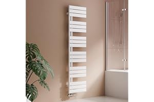 S'AFIELINA Radiatore Design per Bagno, scaldasalviette Bianco, Pannello Piatto, Attacco Laterale, 1599x400mm, radiatore per Bagno, asciugatore per Asciugamani, 684 Watt