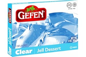 Gefen Clear Unflavoured Jello, 85g | Instant Jelly Powder, Vegan Friendly, Easy to Prepare, Great for Desserts, Certified Kosher