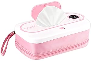 CARER BEAUTY Chauffe-lingettes Bébé, Chauffe-lingettes Portable pour Bébé 45 – 55 ℃ avec USB Boîte Chauffante Lingettes Conçu pour Les Enfants, la Voiture, la Maison, les Voyages, la Chambre de Bébé