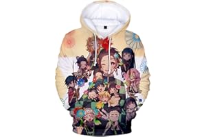 WINKEEY Ragazzi Felpe con Cappuccio Ragazze Nezuko Costume Cosplay Stampa 3D Felpa con Cappuccio Autunno Inverno Streetwear