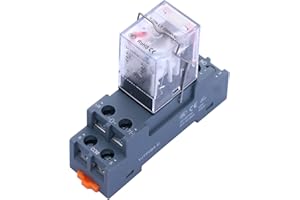 Taiss YJ2N-LY 220V AC Relè elettromagnetico di potenza indicatore LED 2PDT 2NO+2NC 8 pin 10A Relè di potenza bobina,con base con guida,per telecomando,comunicazione,sistema di controllo automatico