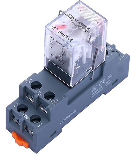 Rel&egrave; Elettromagnetico 24V AC | 2PDT 10A 8 Pin | Con Base E LED Indicatore | Per Guida DIN O Viti