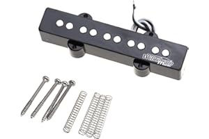 MUSICLILY Wilkinson M-series WOJB5 Variable Gauss Cerámico Pastilla Jazz Bass Mástil Pickup para Bajo Eléctrico 5 Cuerdas tipo JB, Negro