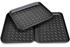 PIQIUQIU 3 Stück Schuhabtropfschale Schuhmatte Ablage, Schuhmatte Schuhwanne Kunststoff, für Schuhe Regen Haustiere Innen Außenbereich(35x27x3cm)