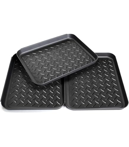 Lot De 3 Bacs à Chaussures 35 X 27.5 Cm Noir Bac A Chaussures Plateau