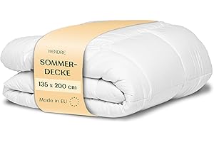 ‎WENDRE WENDRE Summer Duvet 135 x 200 cm – Ultralight 150 GSM Blanket for Summer – Thin Microfibre Quilt – Oeko-Tex Certified – Allergy Sufferers Duvet 135 x 200 cm, Made in the EU, Washable