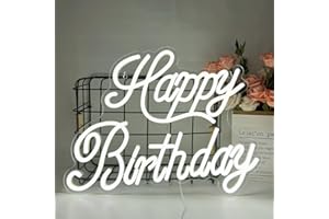 UExnkj-Y Happy Birthday neonowe tabliczki, białe, USB LED, napis neonowy, do dekoracji ściennej, reklama świetlna, USB, światło do domu, baru, klubu, na imprezę, do kuchni, hotelu