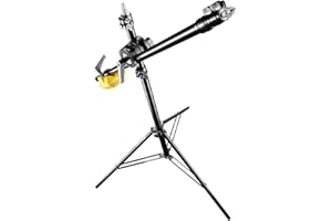 Walimex pro WT-501 Galgenstativ, verstellbares Lichtstativ mit 215 cm Haltearm, 4,4 kg Gegengewicht, 1/4 Zoll Gewinde für Softbox, Studiolicht, Reflektor, Blitz, ideal für Produktaufnahmen