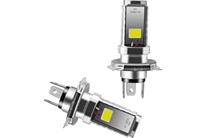 YM E-Bright 2 PCS Ampoule H4 led, Phare 12V moto/voiture, Phare De Ampoules COB 12W Ampoule LED pour phares de Lampe High Low Beam,Feux de route/feux de croisement