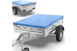 Tarpofix® Bâche Protection Plate 257,5 x 134,5 x 8 cm avec Corde de bâche - Bâche de remorque renforcée en PVC - Bache pour remorque Divers modèles de remorques de Voitures de 750kg & 1000kg FP4