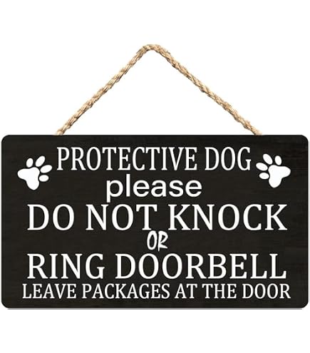 Hundeschild Für Haustür – 'Beware Of Dog' Warnschild Aus Holz – 30x14 Cm Zum Aufhängen Oder Hinstellen