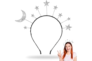 YIZHIXIANGQ Fascia per Capelli con Antenne, Fascia per Capelli Donna, Accessori Costumi Carnevale, Fascia per Capelli Argento, Alien Costume Accessori per Bambini e Adulti