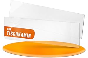 ‎FLAMMTAL flammtal - Ersatzglas für Bioethanol Tischkamin [2 Stück] - Feuerfeste Glasscheibe [30cm Breite / 11cm] - Kompatibel mit flammtal, Edelfeld Ethanol Tischkaminen - Hitzeresistentes Borosilikatglas