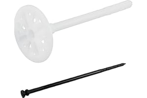 AERZETIX - Set di 10 tasselli per isolamento a battuta Ø10x160mm + 10 chiodi 165mm - in nylon - fissaggio per pannelli termici polistirene estruso espanso lana di roccia