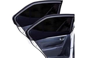 AIFRYMNE Car Window Shades for Baby 2 Pack, Stretchable & Breathable Spandex Rear Car Sun Shade, Blocks UV Rays, Sun Glare & Mosquitoes, Fits 99% Cars (44.9"X19.7")