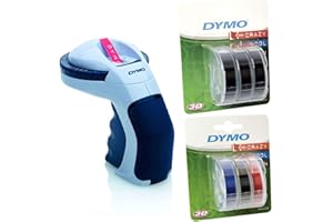 Dymo Omega Label - Dispositivo de grabado en relieve para uso doméstico (Omega + 6 cintas de etiquetado negras + coloridas)