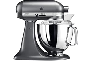 Kitchenaid Planetaria - Artisan - Robot da Cucina con testa inclinabile e 7 accessori - 4.8 L - Impastatrice - Color Argento medaglia