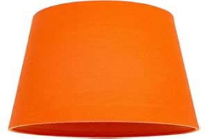 Traditional Shape Vivid Orange Linen Fabric Drum Table/Pendant Lampshade | 60w Maximum | Inner Fabric Lining | 30cm Diameter by Happy Homewares