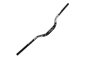 TRKIMAL φ31.8mm Road MTB Mountain Bike Bicycle Extra Long 720mm Handlebar 55mm Riser Bar for Downhill Cycling Racing Off-Road MTB, BMX (Black+White)