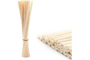 LAHVIUU Dyfuzor trzcinowy, patyczki, naturalne, rattanowe, wkłady do olejków eterycznych, dyfuzor zapachowy, zamiennik patyczka do domu, biura, dekoracji ślubnej (naturalny kolor, 25 x 3 mm)