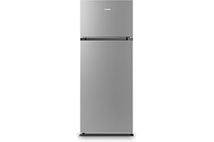 Gorenje RF414EPS4 Doppeltürkühlschrank mit Gefrierteil oben, 165 Liter Kühleil, 41 Liter Gefrierteil, LED Innenbeleuchtung, Energieeffizienzklasse E, 143,6cm x 55cm, silber