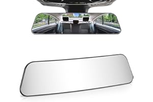 JoyTutus Rear View Mirror, Universal 12 Inch Panoramic Convex Rearview Mirror, Interior Clip-on Wide Angle Rear View Mirror to Reduce Blind Spot Effectively for Car SUV Trucks -Clear(305X75mm)
