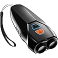 Hcosmy Dual Sensor Anti-Bark Device Bark Control Device with Training/Deterrent Mode Dog Whistle to Stop Barking Ultrasonic Dog Bark Deterrent with Led Flashlight 25 Ft Range Rechargeable (Black)