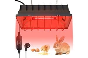 PORFOYO Lampe Chauffante Animaux Lampe Lumière Rouge 250W Poule Lampe Infrarouge avec Interrupteur D'économie D'énergie pour Poussins, Chiots, Incubateurs, Agneaux, Canards