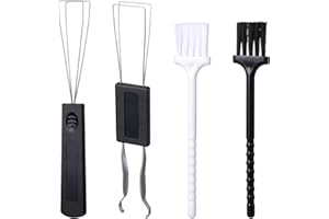 TEAAHA Zestaw 4 sztuk ściągaczy klawiszy ze stali nierdzewnej, 2 szczotki do klawiatury, zestaw do czyszczenia klawiatury, zestaw do czyszczenia klawiszy do mechanicznych klawiszy, klawiatury, czysty