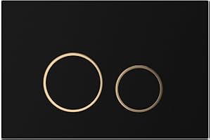 MYLAVABO Matt schwarze Drückerplatte passend für Geberit SIGMA Vorwandelement Duofix UP320 / (111300005) (Schwarz/Gold)