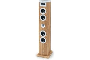 Altoparlante a torre - THOMSON - Bluetooth/CD/USB/SD - Bianco/Legno - 60W - Radio FM